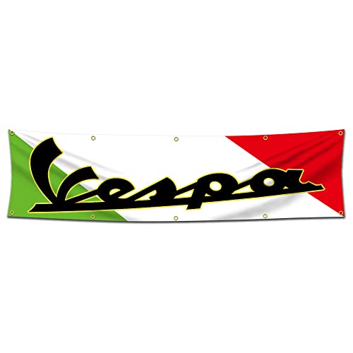 Vespas-Flagge, Banner, 6 x 2,4 m, Motorrad-Banner mit 10 Messingösen für Garage, Laden, Wanddekoration, Flaggen von Winuxury