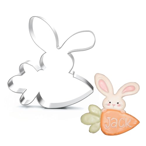 Ausstechform Hase - 7,5 cm, Edelstahl Osterhasen Ausstecher Ostern Hasenform Keksausstecher Backform Plätzchen Hasenausstecher Keksform Ostern für Backen Kekse von Winwild