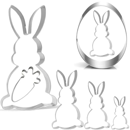 Osterhasen Ausstecher Set Oster Ausstechformen Osterei Hasen Groß 20,5CM Keksausstecher Ostern Hasenausstecher Set Plätzchenausstecher Hase Ausstecher Ostern für Backen Kinder von Winwild