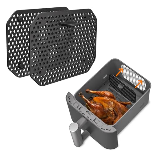 2 Stück Spritzschutz Heißluftfritteusen Zubehör Silikon Fettspritzschutz kompatibel mit Ninja Double Stack SL400EU Spülmaschinengeeignet Hält Heizspirale und Ventilator Sauber von Winwj