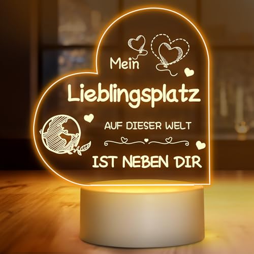 Winzwon Sinnvolle Geschenke für Männer, Geburtstagsgeschenk für Männer, Acryl Nachtlicht Personalisierte Geschenke für Hochzeitstag, Partner Geschenke, Weihnachtsgeschenke, Jahrestag Geschenke für ihn von Winzwon