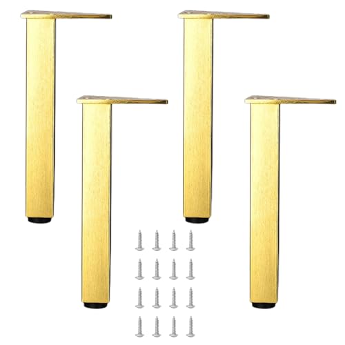 Wiodeiv Möbelbeine, 4 Stück Möbelfüße Höhenverstellbare Möbel Aus Aluminiumlegierung Ersatzfüße Sofatisch Schrank Stützbeine,Gold,35cm von Wiodeiv