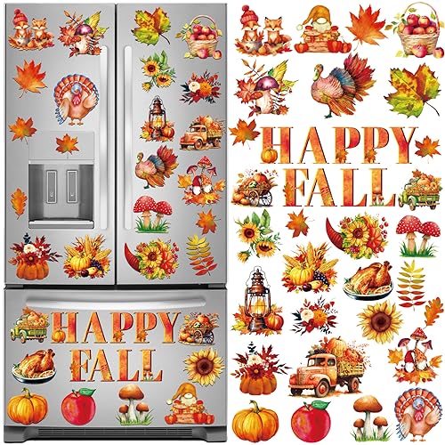 29 Stück Retro Herbst Magnete Thanksgiving Day Auto Kühlschrank Magnetisch Willkommen Herbst Kühlschrankmagnet Aufkleber Ernte Herbst Dekoration für Auto Küche Briefkasten Schließfach Kühlschrank von Wiooffen