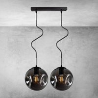 2-Flammig Hängende Deckenleuchte Pendelleuchte Glas Graphit - Honig Farbe Nach Wahl E27 2-Flammig Hängende Deckenleuchte Pendelleuchte Glas Graphit - Honig Farbe Nach Wahl E27 von WirMachenLicht