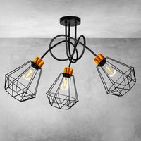 Deckenlampe Deckenleuchte Schwarz Kupfer Wohnzimmer Schlafzimmer Esszimmer Deckenlampe Deckenleuchte Schwarz Kupfer Wohnzimmer Schlafzimmer Esszimmer von WirMachenLicht