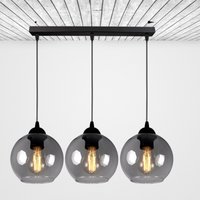 Hängende Deckenleuchte Pendelleuchte Glas Graphit- Honig - Transparent Nach Wahl E27 3-Flammig von WirMachenLicht