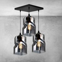Hängende Deckenleuchte Pendelleuchte Glas Graphit- Honig - Transparent Nach Wahl E27 von WirMachenLicht