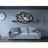 Hängende Deckenleuchte Pendelleuchte Modern Chandelier Dekorative Nachtlampe Schwarz Ring | Chrome, Kupfer von WirMachenLicht