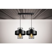 Hängende Deckenleuchte Pendelleuchte Schwarz 2-Flammig E27 -2085 Hängende Deckenleuchte Pendelleuchte Schwarz 2-Flammig E27 -2085 von WirMachenLicht
