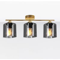 Moderne Deckenleuchte - Goldener Kronleuchter Mit Graphitfarbenen Lampenschirmen 3-Flammig 230V E27 Moderne Deckenleuchte - Goldener Kronleuchter Mit Graphitfarbenen Lampenschirmen 3-Flammig 230V E27 von WirMachenLicht