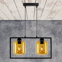 Pendelleuchte Deckenlampe Lampe Schwarz Modern 230V E27 2 Flammig Graphit, Honig, Transparent Nach Wahl Pendelleuchte Deckenlampe Lampe Schwarz Modern 230V E27 2 Flammig Graphit, Honig, Transparent Nach Wahl von WirMachenLicht