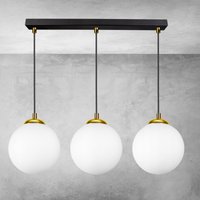 Pendelleuchte Deckenlampe Lampe Schwarz Modern 230V E27 3 Flammig Gold Kugel Weiß von WirMachenLicht