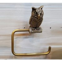 Seidenpapier Halter Messing Eule2 Toiletten Vogel Hängend Wandhalterung Vintage Home Deco von Wiratshop