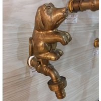 Wasserhahn Hof Vintage Garten Messing Hund Zapfhahn Wohndeko Wohnen Outdoor von Wiratshop