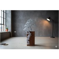 Draht Bonsai Baum | Gravierte Widmung Stahl 11. Hochzeitstag Geschenk Mit Hingabe Für Eltern Yin Yang Japan-Stil von WireBonsaiArtPL