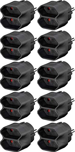 10er Set WireThinX Euro Mehrfach Adapter schwarz von WireThinx