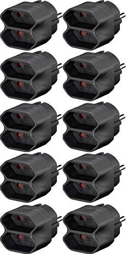 10er Set WireThinX Euro Mehrfach Adapter schwarz von WireThinx