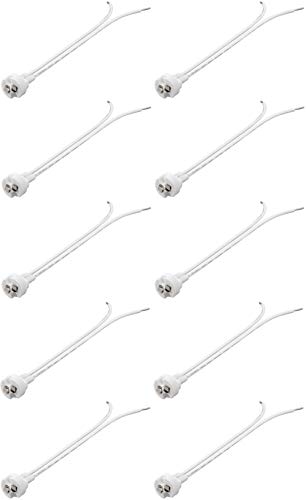 10er Set WireThinX GX6.35 Lampenfassung mit Zwillingslitze max. 100 W/12 V (DC), 0,15 m Kabel, Keramik/Silikon von WireThinx