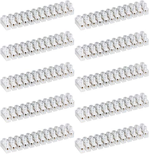 10er Set WireThinX Lüsterklemme (12er Reihe, 16mm, 15A), transparent weiß von WireThinx