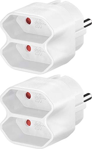 2er Set WireThinX Euro Mehrfach Adapter weiß von WireThinx