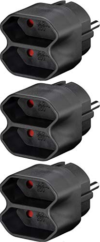 3er Set WireThinX Euro Mehrfach Adapter schwarz von WireThinx