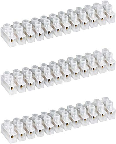 3er Set WireThinX Lüsterklemme (12er Reihe, 16mm, 15A), transparent weiß von WireThinx