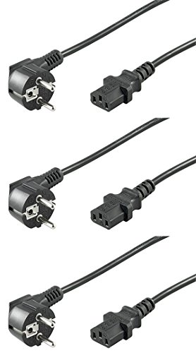 3er Set WireThinX Schutzkontakt gewinkelt auf Kaltgerätestecker C13 Netzkabel schwarz 2,5 m 3er Set WireThinX Schutzkontakt gewinkelt auf Kaltgerätestecker C13 Netzkabel schwarz 2,5 m von WireThinx