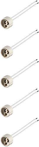 5er Set WireThinX GU10 Lampenfassung mit Zwillingslitze max. 100 W/250 V (AC), 0,15 m Kabel, Keramik/Silikon von WireThinx