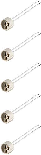 5er Set WireThinX GU10 Lampenfassung mit Zwillingslitze max. 100 W/250 V (AC), 0,15 m Kabel, Keramik/Silikon von WireThinx