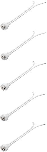 5er Set WireThinX GX6.35 Lampenfassung mit Zwillingslitze max. 100 W/12 V (DC), 0,15 m Kabel, Keramik/Silikon von WireThinx