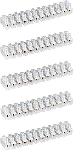 5er Set WireThinX Lüsterklemme (12er Reihe, 16mm, 15A), transparent weiß von WireThinx