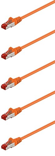 5er Set WireThinX Patchkabel CAT 6, S/FTP (PiMF) Netzwerk, 2X RJ45 Stecker, CCA, (Orange), 1,5 m von WireThinx