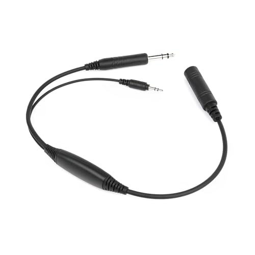 Wirenest Aviation Headset Audio Recording 3,5 mm Adapter – Inline-Pilot-Audio-Recorder-Kabel für GA-Headset (PJ-068), Aufnahme von Cockpit und ATC-Audio auf Kamera oder externen Recorder von Wirenest