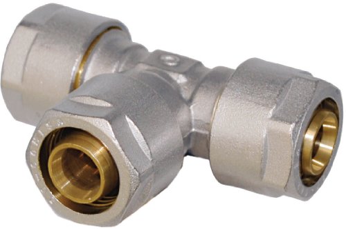 WIROFLEX | T-Stück inklusive Adapter | Klemmring | Komplettlösung | Schraubsystem | Fitting | 20 x 20 x 20 mm | Für Mehrschichtverbundrohr von Wiroflex
