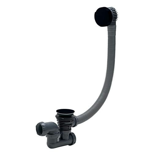 Wirquin Black Touch 30724119 Badewannen-Ablaufgarnitur mit Kabel L700 mm, weiß/schwarz von Wirquin