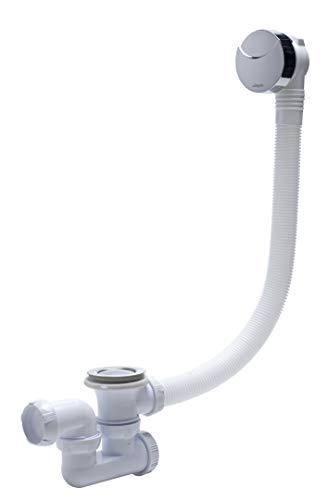 Wirquin SP5603 Ablaufgarnitur / Überlaufgarnitur mit Kabel und Siphon, chromfarben von Wirquin