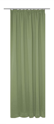 Wirth Fertigschal Dim Out mit Kräuselband, Polyester, Grün, 255 x 145 cm von Wirth