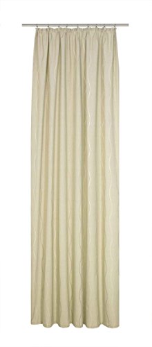Wirth Fertigschal mit Kräuselband, Polyester-Baumwolle, Beige, 245 x 132 cm von Wirth