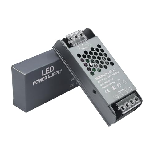 AC180V ~ 240V zu DC 12V 5A Netzteil Schaltnetzteil, Industrielle Spannungsregulierung am Ausgang Konverter, 60W Netzteiladapter Transformator für LED Streifen LED Beleuchtung von Wisada