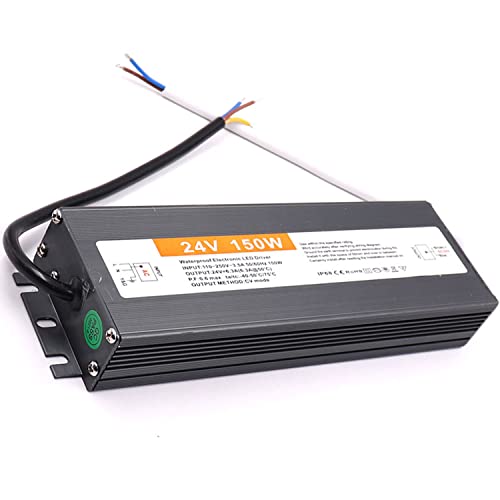 LED Trafo 24V 150W, AC170-250V zu DC24V LED Netzteil Schaltnetzteil, Industrielle Spannungsregulierung am Ausgang Konverter, IP67 Wasserdicht Netzteiladapter Transformator für LED Streifen Beleuchtung von Wisada