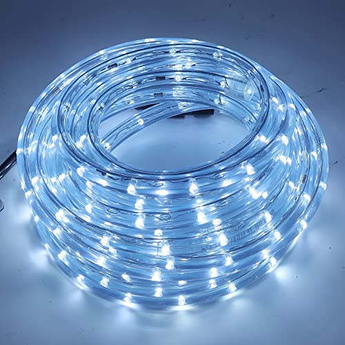 Wisada 100M LED Lichtschlauch Außen, 36 LEDs/m 220V Indoor Kaltweiß LED Schlauch Leuchtstoffröhre,Manueller 8-Funktions-Modus Outdoor LED Lichter Wasserdicht Lichterschlauch für Weihnachten Partydeko von Wisada