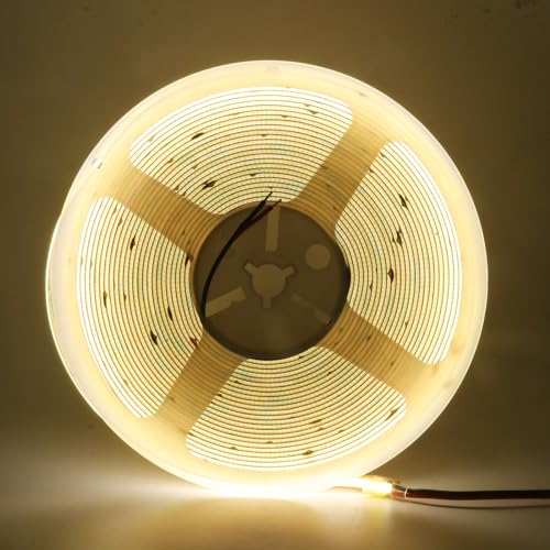 Wisada 12V COB LED Streifen Selbstklebend, 5M 528LEDs/m Superhell Naturweiß LED Lichtband, Flexibler LED Band Kupfer FPCB (Beliebiger Schnitt) DIY LED Lichterketten für Party Deko(Ohne Adapter) von Wisada