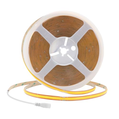 Wisada 12V COB LED Streifen Selbstklebend, 6M 528LEDs/m Superhell Warmweiß LED Lichtband, Flexibler LED Band Kupfer FPCB (Beliebiger Schnitt) DIY LED Lichterketten für Party Deko(Ohne Adapter) von Wisada