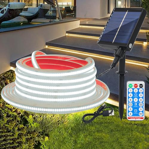Wisada 12V Solar COB LED Streifen Selbstklebend, 4m 320LEDs/m Superheller Kaltweiß COB LED Strip Cuttable LED Band,8 Modi Lichtband Außen IP68 Lichterkette Mit Fernbedienung für Terrasse, Innenhof Wisada 12V Solar COB LED Streifen Selbstklebend, 4m 320LEDs/m Superheller Kaltweiß COB LED Strip Cuttable LED Band,8 Modi Lichtband Außen IP68 Lichterkette Mit Fernbedienung für Terrasse, Innenhof von Wisada