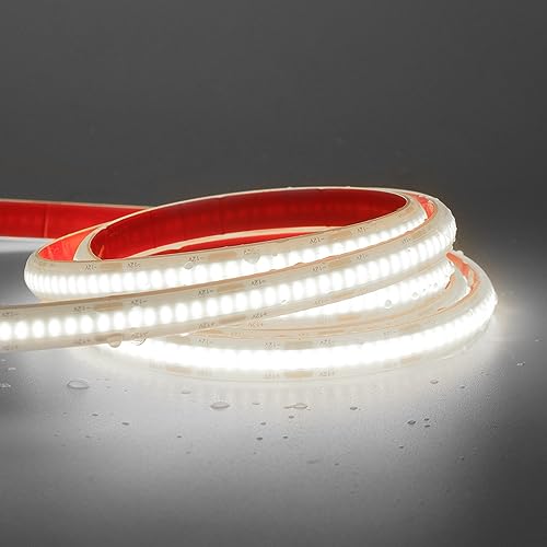 Wisada 1m COB LED Streifen, 12V Außenbereich Wasserdichte IP68 LED Lichtband, 320LEDs/m Superhell Flexibler Kaltweiß COB LED Band, rot/weiss 2-adrig LED Lichterketten für Aquarium, Schwimmbad von Wisada