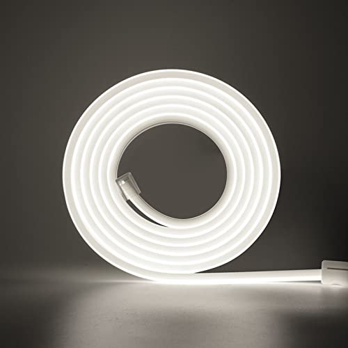 Wisada 220V LED Band 14M, 288 LEDs/m Flexible Hohe Dichte Kaltweiß 6000K CRI≥85 FCOB LED Streifen, IP65 Wasserdichte Superhell COB LED Lichtband mit Schaltstecker für Schlafzimmer, Schrankbeleuchtung von Wisada