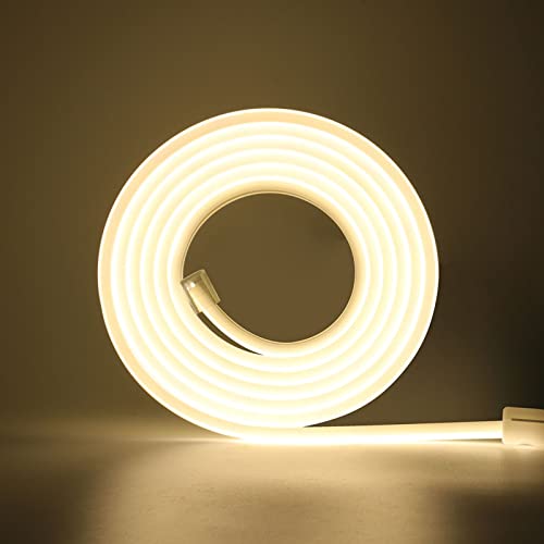 Wisada 220V LED Band 50M, 288 LEDs/m Flexible Hohe Dichte Naturweiß 4000K CRI≥85 FCOB LED Streifen, IP65 Wasserdichte Superhell COB LED Lichtband mit Schaltstecker für Schlafzimmer, Schrankbeleuchtung von Wisada