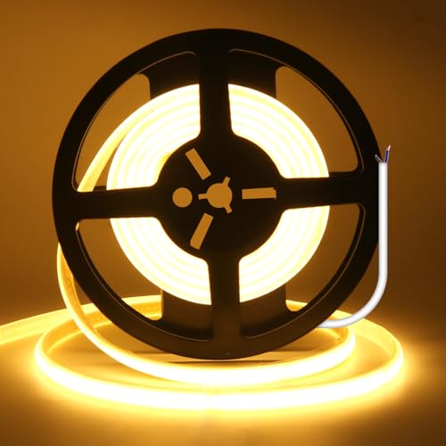 Wisada 220V Neon Streifen Selbstklebend Innen, Schnitt alle 10cm, 2-adrig Anschluss an AC 230V COB LED Band, 240LEDs/m Flexible Superhell LED Lichtband für Weihnachten(Warmweiß,12m) von Wisada