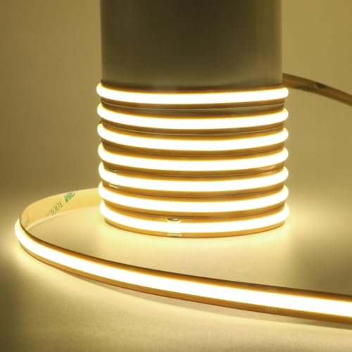 Wisada 24V COB LED Streifen Selbstklebend, 2M 528LEDs/m Superhell Naturweiß Lichtband, Flexibler Band Kupfer FPCB (Beliebiger Schnitt) DIY Lichterketten für Party Deko (Ohne Adapter) von Wisada