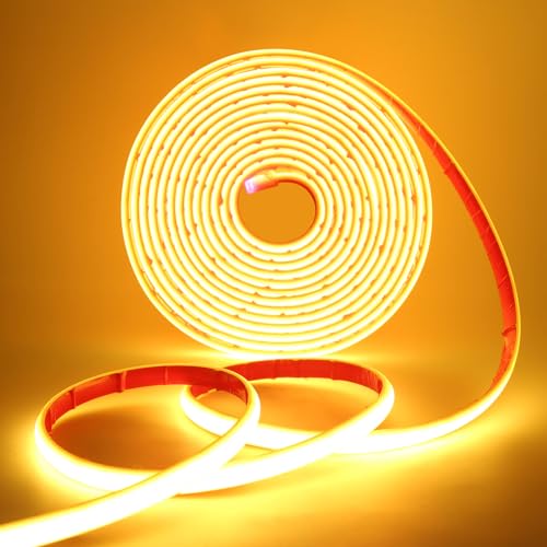 Wisada 24V COB Neon Streifen 0.5m, 320LEDs/m Superhell Flexibler Warmweiß COB Neon LED Band, Außen Wasserdichte IP68 Selbstklebendes Band, rot/weiss 2-adrig LED Lichterketten für Terrasse, Weihnachten von Wisada